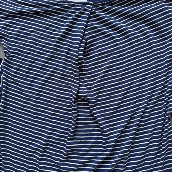 Sweet Mommy Maternity Blue & White Striped Long Sleeve/Cap Sleeve Top NWT - Picture 9 of 9